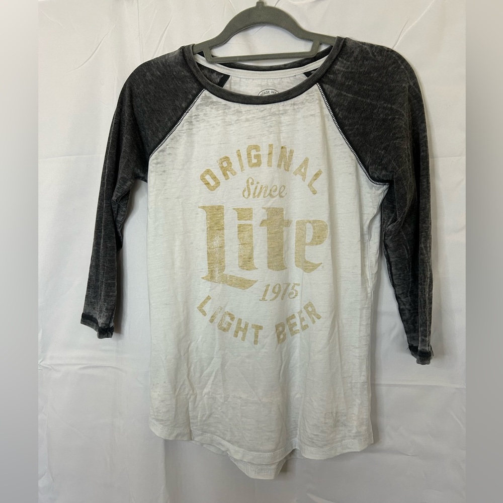NWOT Recycled Karma Miller Original Lite Light Beer Baseball Tee - Size XS